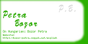 petra bozor business card